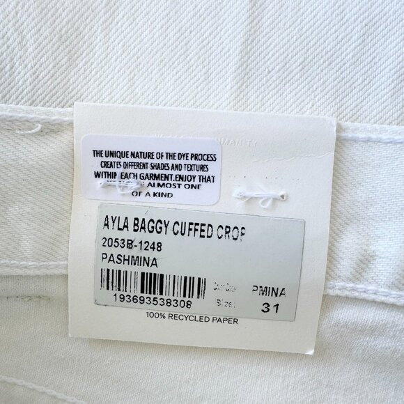 NWT Citizens of Humanity Ayla Baggy Cuffed Wide Leg Jeans Pashmina White 31 - Picture 6 of 11